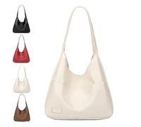 Generico Ooomay Bag, the maya bag, Ooomay Maya Tote Bag, Vegan Leather Trendy Soft Maya Tote Bag, Large Capacity, Waterproof (White)
