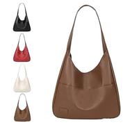 Generico Ooomay Bag, the maya bag, Ooomay Maya Tote Bag, Vegan Leather Trendy Soft Maya Tote Bag, Large Capacity, Waterproof (Brown)