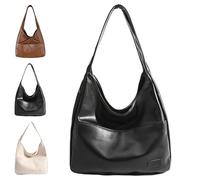 Generico Ooomay Bag, The Maya Bag, Ooomay Maya Tote , Vegan Leather Trendy Soft Shoulder Tote (Black)