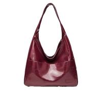 Generico Ooomay Maya Shoulder Bag, Ooomay Bag, Vegan Leather Tote Bag, Casual Trendy Soft Bag, for Everything Not Look Bulky (Bright Red)