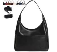 Generico Ooomay Tote Bag, Large Capacity Vegan Leather Tote Handbags, Vintage Casual Trendy Simple The Perfect Everyday Bags (Black-A)