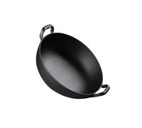 Generico Open Fire Special Wok,Nonstick Flat Bottom Pan with wood Lid,Even Heating for All Cooktops(36cm)