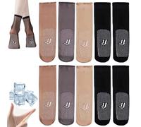 Generico Operationaln Invisible Slip-Resistant Crystal Silk Socks, Women's Sheer Ankle Socks, Everyday Soft and Comfortable (10PCS-A)