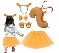 Generico Orecchie da Scoiattolo | per Cosplay di Halloween con Coda - Set Di Costume Per Animale In Peluche | Per Natale Pasqua Teatro Scuola Spettacoli Compleanno Bambini Cosplayer
