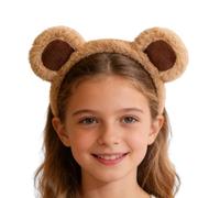 Genérico Orecchie di orso, costume in peluche regolabile e , cerchietto animale con orecchie da orso marrone e tenero, per Halloween, compleanno, servizi fotografici, eventi, bambini
