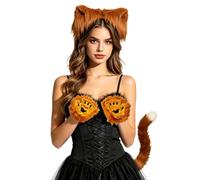 Generico Orecchie e Coda Peluche realistici per Halloween per lupo