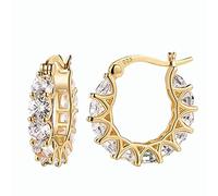 Generico Orecchini Donna in Argento Sterling con Perle Luminescenti e Zirconi Splendenti - Design Moderno e Leggero - Ideale per Compleanni e Matrimoni (1-Gold, One Size)