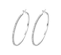 Generico Orecchini in metallo con borchie di diamanti minimali con orecchini in lega geometrica retrò e alla Orecchini A Cerchio Brillantini (01#B-Silver, One Size)