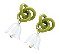 Generico Orecchini Pendenti Mughetto Floreali per Donna Design a Forma di Fiore Colore Fresco Verde Eleganti per Uso Quotidiano e Occasioni Speciali Regalo Raffinato per Ragazze e