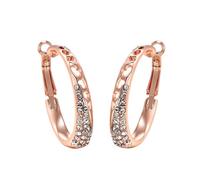 Generico orecchini piccoli donna Orecchini anello a cerchio con grande orecchio intarsiato con strass femminili Gioielli per l'orecchio personalizzati Gioielli Islam (01#A-Rose Gold, One Size)