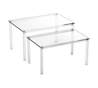 Generico Organisateur cuisine | Étagère acrylique empilable | Support de rangement gain de place pour placard et comptoir | Lot 2 pièces transparent pour cuisine, bureau, salle de bain et salon