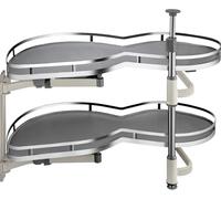 Generico Organizer con 2 Ripiani oscillanti, Vassoio angolare cieco da Cucina, Vassoio angolare a Forma di Disco Volante, portaoggetti a carosello, per Mobile da 20 * 34 * 16,5 Pollici, Pia