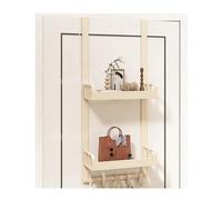 Generico Organizer Da Appendere Alla Porta, Ripiani For Della Dispensa Con 1/2 Cestini E 5 Ganci For La Camera Letto Del Bagno(White,30x12x72cm)