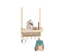 Generico Organizer Da Appendere Alla Porta, Ripiani For Della Dispensa Con 1/2 Cestini E 5 Ganci For La Camera Letto Del Bagno(White,30x12x42cm)