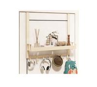 Generico Organizer Da Porta Appendere Con 1/2 Cestello E Gancio Appendiabiti, Dispensa Sopra La , For Camera Letto Del Bagno(White,50x12x42cm)