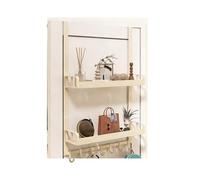 Generico Organizer Da Porta Appendere Con 1/2 Cestello E Gancio Appendiabiti, Dispensa Sopra La , For Camera Letto Del Bagno(White,50x12x72cm)