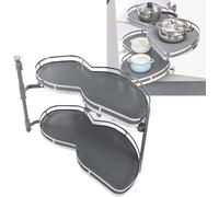 Generico Organizer Estraibile Regolabile a 2 Livelli, ripiano per Cucina Estraibile, scaffale portaoggetti Girevole, Angolo cieco Estraibile per Mobile da Cucina per 800 mm-900 mm (Apertura