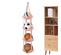 Genérico Organizer per palloni dietro la porta - Rack verticale con borse a rete, supporto appeso per pallacanestro calcio giocattoli peluche casa appartamento