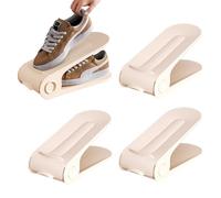 Generico Organizer Per Slot Per Scarpe Confezione Da 4 - Schuhschlitzorganisator, Ripiano Per Scarpe Regolabile A Doppio Strato | Soluzione Di Archiviazione Per Armadio, Pavimento, Garage,