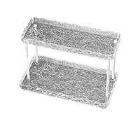 Generico Organizer Rack, Acrylic Shelf, 12.52x6.5x8.35 Inches, Countertop Holder, Corrugated Design Structure for Bathroom Storage, Kitchen, Home Vanity Display, Stainless