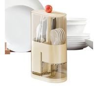 Genérico Organizzatore di cucchiai e forchette - Portaborraccia da cucina - Cesto multifunzione con divisori integrati, contenitore per bacchette e vassoio scolapiatti per piano di lavoro della cucina