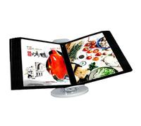 Generico Organizzatore di Riferimento da scrivania - Pannelli bifacciali da 10 e 20 Pagine, Portadocumenti Girevole da scrivania, portamenu A4, Porta Poster per Ufficio, Esposizione e archiviazi