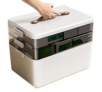 Generico Organizzatore Di Scatole Di Medicinali Di Grandi Dimensioni A Strati Multistrato Con Maniglia, Contenitore Di Portatile Cassetta Di Pronto Soccorso Con Coperchio, Armadietto Di Medicinali P