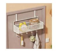 Generico Organizzatore E Portaoggetti Sul Retro Della Porta, Organizer For In Metallo Con Cestello In Filo Metallico 5 Ganci, For Bagno, Camera Da Letto(36x15x25cm)