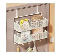 Generico Organizzatore E Portaoggetti Sul Retro Della Porta, Organizer For In Metallo Con Cestello In Filo Metallico 5 Ganci, For Bagno, Camera Da Letto(36x15x44cm)