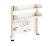 Generico Organizzatore Estensibile per scrivania Regolabile a 3 Livelli, ripiano a Morsetto Resistente, tavolino Laterale per Accessori, Bianco - 60x20x95 cm/23,6x7,8x37,4 Pollici, Ideale per l'uffic