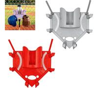 Generico Organizzatore for piroga da Softball da Baseball, Supporto sospeso Montato su Recinzione for Casco, Guanti da Pipistrello e Bottiglie d'Acqua, Portatile e salvaspazio(Grey+Red)