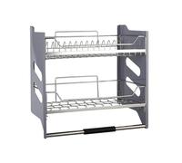 Generico Organizzatore For Ripiani Estraibili For Armadietti A 2 Livelli, Cestello Di Sollevamento For Piatti A Parete A Doppio Livello For Riporre Armadietti Da Cucina A Parete(460x270x520mm)