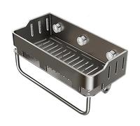 Generico Organizzatore per Doccia con - Supporto da Parete con Fori di Drenaggio, Mensole con per Bagno con Ganci e Portasciugamani | Carrello rimovibile senza trapano per il bagno della dispen