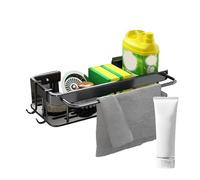 Generico Organizzatore per lavello da cucina, scolapiatti in alluminio, spugna senza foratura e portaspazzole per lavelli piccoli, contenitore per spugne, salviette e sapone