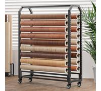 Generico Organizzatore per Rotoli di Pellicola vinilica - Supporto Regolabile per Carta da Parati, Tessuti, pellicole per Cambiare Colore all'auto e pellicole per finestre - Espositore Mobile con 10