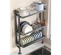 Generico Organizzatore Salva-Piatti da Cucina con scolapiatti e Porta Utensili. Scolapiatti a 3 Livelli, Porta Utensili da Cucina da posizionare sopra Il lavello, Organizer e Contenitore per Piatti e