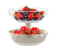 Generico Organizzatore Snack per Piano Cucina - Vassoio Portadolci a Forma di Rimovibile 2 Livelli con Coperchio - Porta Candy per Cucina Dispensa Frigorifero Ufficio Camera degli Ospiti Scrivania
