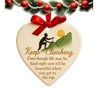 Generico Ornamenti Natalizi A Forma Di Cuore, Ornamenti Per Albero Di Natale A Forma Di Cuore In Ceramica Con Messaggi Di Amicizia Per La Famiglia Maniglia Per Porta Scrivania Posto Di Lavoro