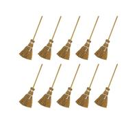 Generico Ornamento di Halloween per Scopa 10 Pezzi,Scope di Paglia con Corde Rosse - per la Decorazione della Festa della casa delle Bambole in Miniatura del Giardino della Cucina