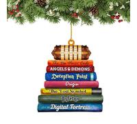 Generico Ornamento di Natale per Gli Amanti dei Libri - Ornamento per Pila di Libri, Decorazione per Albero di Lettura, Figurina Natalizia Letteraria, Decorazione per Pila di | Uso 'Esposizione del R