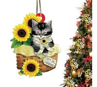 Generico Ornement D’Arbre À Chat En Acrylique - Décorations De Noël Originales, Petits Ornements Suspendus pour Sapin, Fenêtre, Cheminée | Cadeau Amusant Et pour Amoureux des Chats Et Décorations