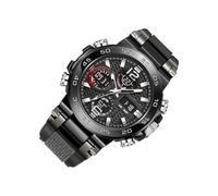 Genérico Orologio analogico e digitale, bracciale con doppio display - orologio da polso luminoso - per sport, occasioni casual, affari, ufficio, scorrimento giornaliero e viaggi, Nero , Vedi la