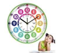 Generico Orologio Analogico Silenzioso per Imparare L'Ora per Bambini | Movimento Silenzioso Senza Ticchettio Non Disturba Il Sonno, Quadrante Colorato Facile