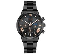 Generico Orologio da lavoro in acciaio legato da uomo di moda Falso tre occhi con numeri romani in scala Orologio al quarzo analogico