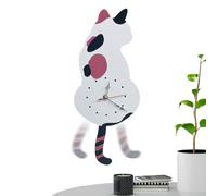 Generico Orologio da Parete Silenzioso | Orologio a Gatto Divertente con Coda Oscillante,Decorazione d'Arte per Casa Hotel Ristorante Appartamento Cucina Spazi Vivibili