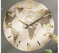 Generico Orologio da Parete, Soggiorno, Cucina, Moderno,Effetto marmo, Base legno, Lavorazione a resina, Numeri a rilievo, Diametro disponibile 40/60/80/100 cm, Made in Italy (40cm, Terra)