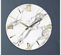 Generico Orologio da Parete, Soggiorno, Cucina, Moderno,Effetto marmo, Base legno, Lavorazione a resina, Numeri a rilievo, Diametro disponibile 40/60/80/100 cm, Made in Italy (60cm, Carrara)