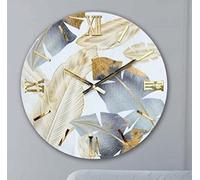 Generico Orologio da Parete, Soggiorno, Cucina, Moderno,Effetto marmo, Base legno, Lavorazione a resina, Numeri a rilievo, Diametro disponibile 40/60/80/100 cm, Made in Italy (60cm, Ficus)
