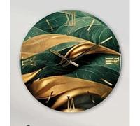 Generico Orologio da Parete, Soggiorno, Cucina, Moderno,Effetto marmo, Base legno, Lavorazione a resina, Numeri a rilievo, Diametro disponibile 40/60/80/100 cm, Made in Italy (60cm, Green)