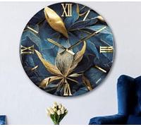 Generico Orologio da Parete, Soggiorno, Cucina, Moderno,Effetto marmo, Base legno, Lavorazione a resina, Numeri a rilievo, Diametro disponibile 40/60/80/100 cm, Made in Italy (40cm, Stella)